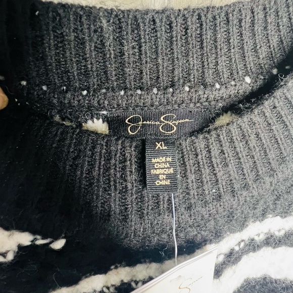 Jessica Simpson Portia Anthracite Stripe Combo Sweater - Picture 5 of 9